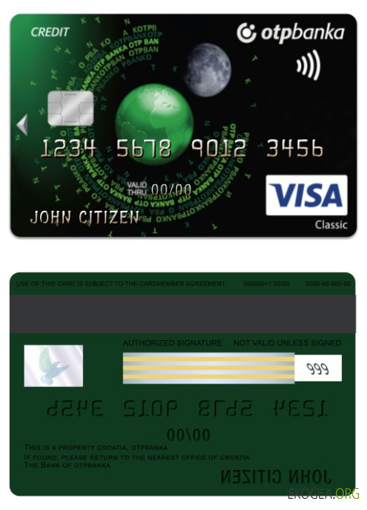 Croatie OTP banka visa carte de crédit classique
